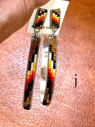 RTS ★ Large Beaded Hoop Earrings