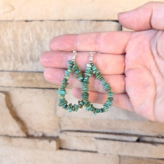 RTS ★ Turquoise Chip Teardrop Hoops
