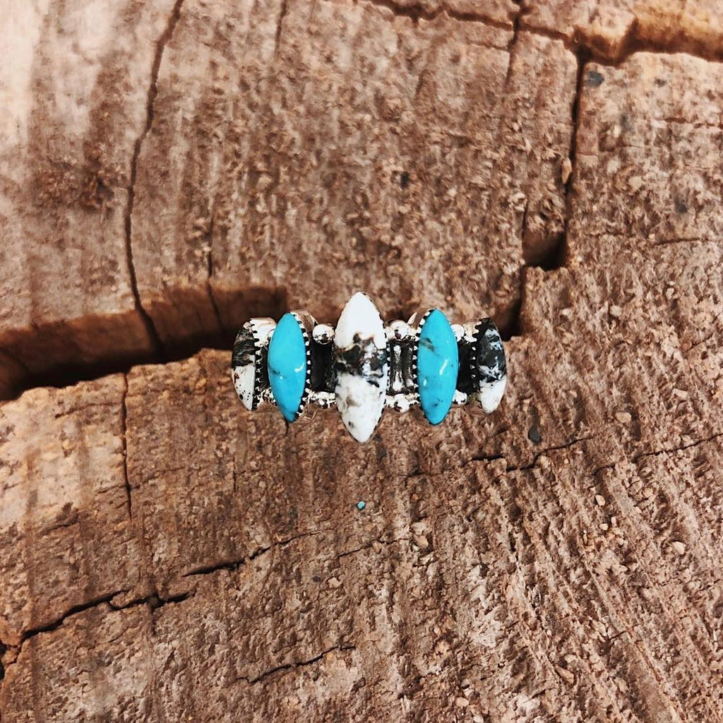 The *5 STONE* Marquise Ring ♢ WB+BLUE