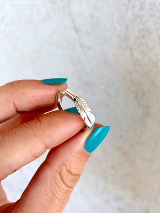 RTS ★ Silver Feather Stacker Ring