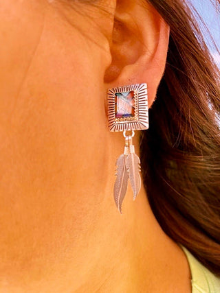 RTS ★ Rectangle Feather Earrings