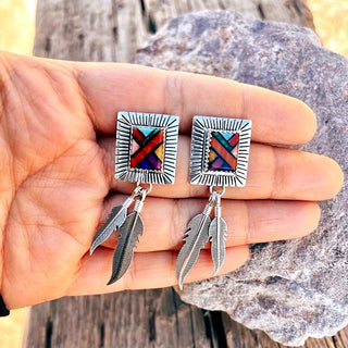RTS ★ Rectangle Feather Earrings