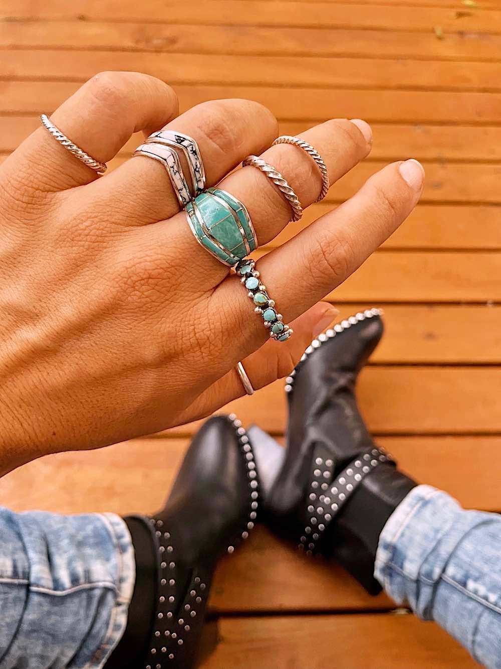 RTS ☆ White Buffalo Chevron Stacker – Turquoise Tuesday
