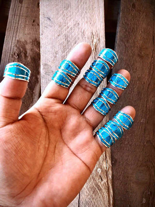RTS ★ Blue Inlay Cuff Ring