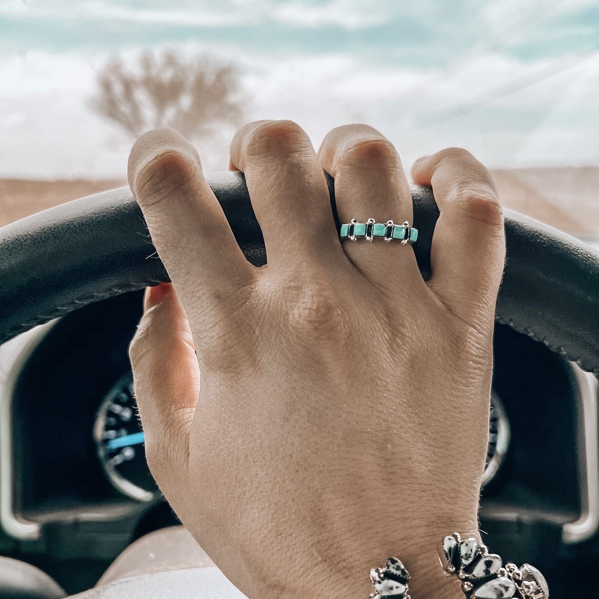 Five Square Stacker Ring – Turquoise Tuesday