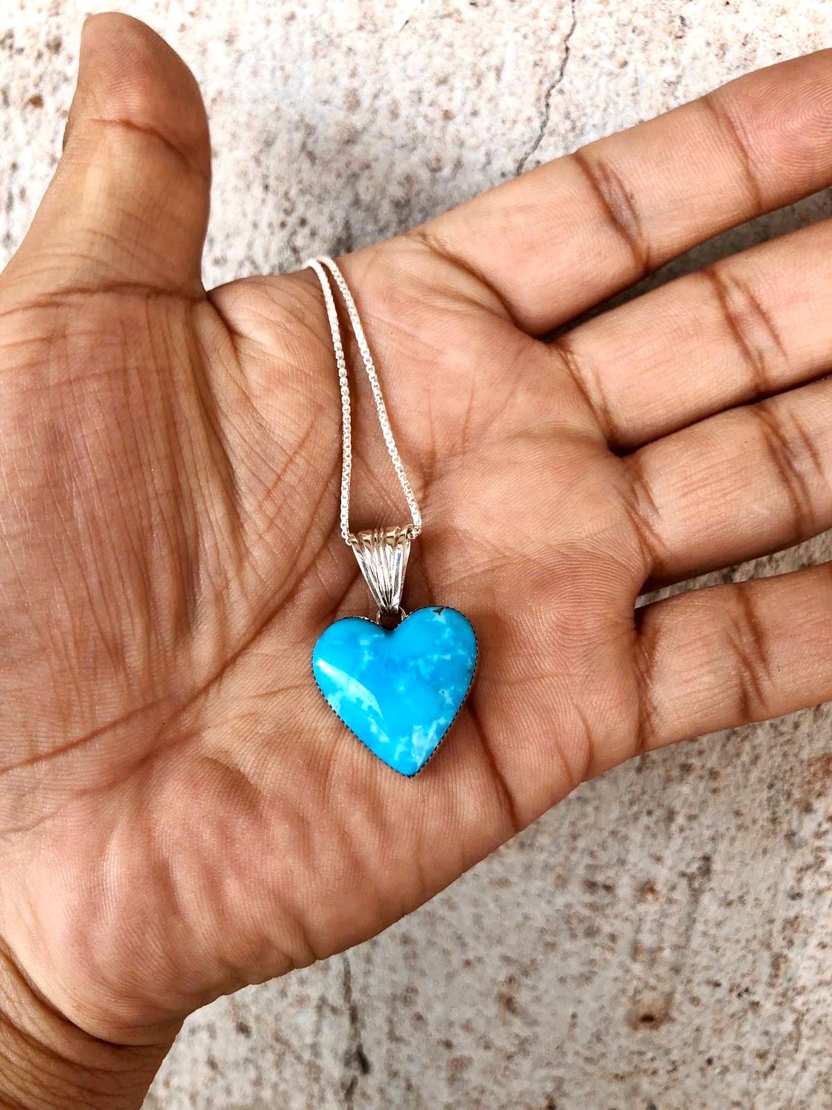ネックレス・ペンダント Heart Turquoise Pendant Necklace #8760 Turquoise Heart Pendant Necklace in Sterling Silver