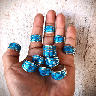 RTS ★ Blue Inlay Cuff Ring