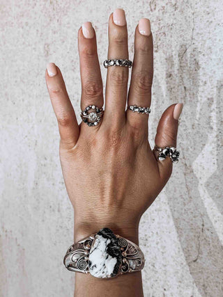 Lionheart White Buffalo Topaz Stacker Trinity - Circle