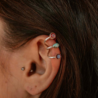 RTS ★ Garnet Triplet Ear Cuff