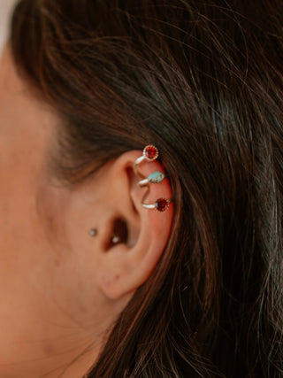 RTS ★ Garnet Triplet Ear Cuff
