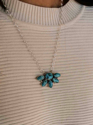 RTS ★ Navajo Half Cluster  Necklace ★ Turquoise