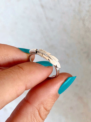 RTS ★ Silver Feather Stacker Ring