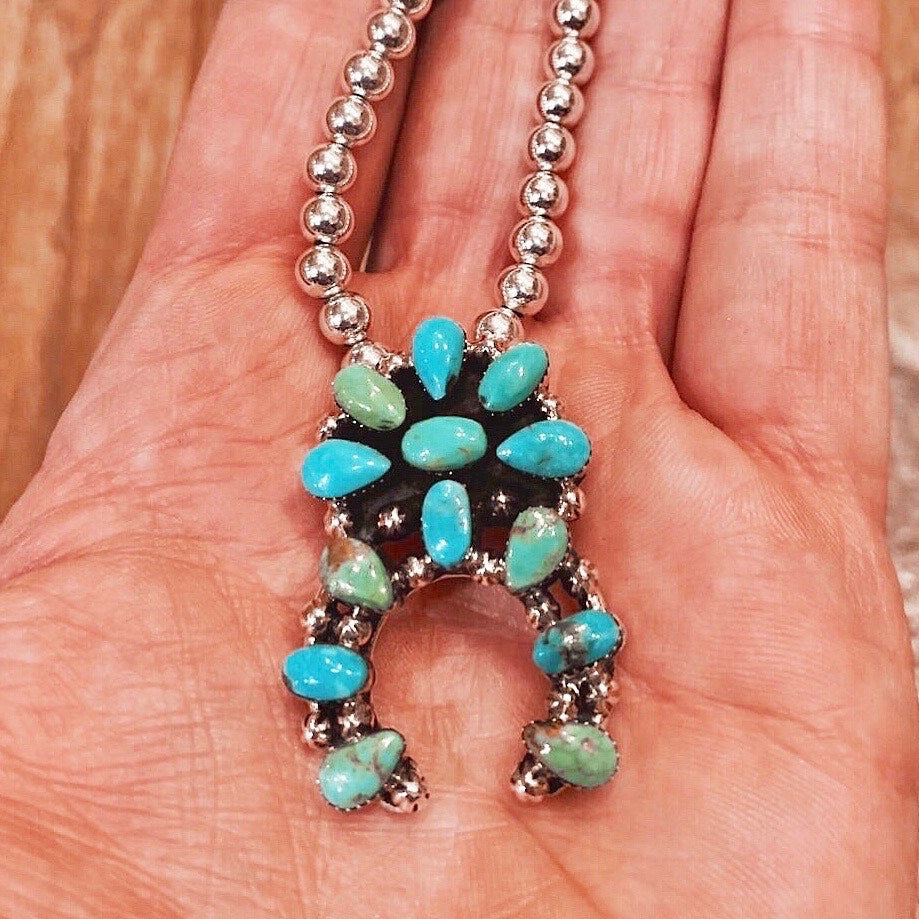 アクセサリー crescioni/One Squash Necklace IMA-ZINE Zuni Turquoise Squash Blossom Necklace Earrings Set Navajo