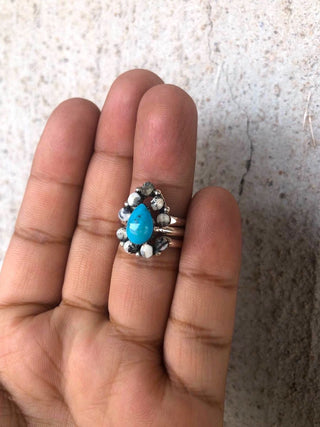 Lionheart White Buffalo Topaz Stacker Trinity - Teardrop