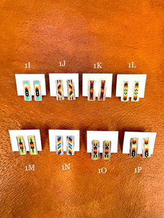 RTS ★ Large Beaded Rectangle Studs Lot 2
