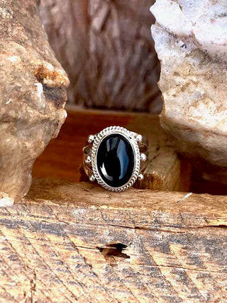 RTS ★ Black Onyx Peep Rings ★ Size 6