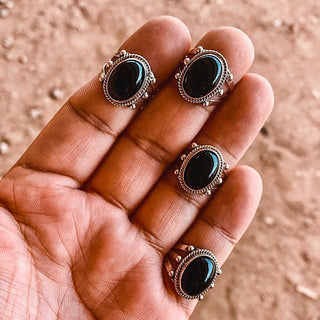 RTS ★ Black Onyx Peep Rings ★ Size 6
