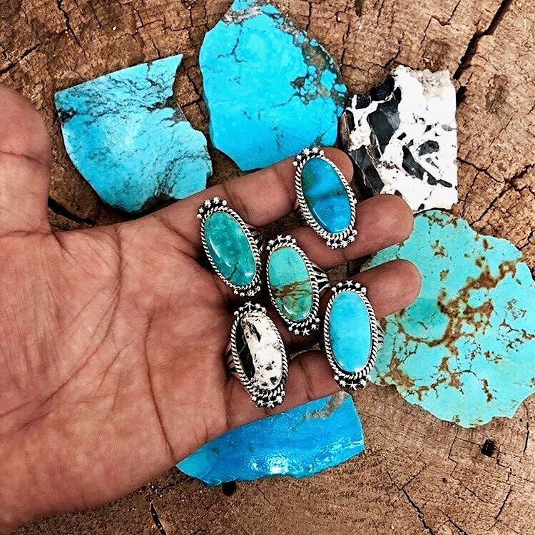 Teal stone ring outlet